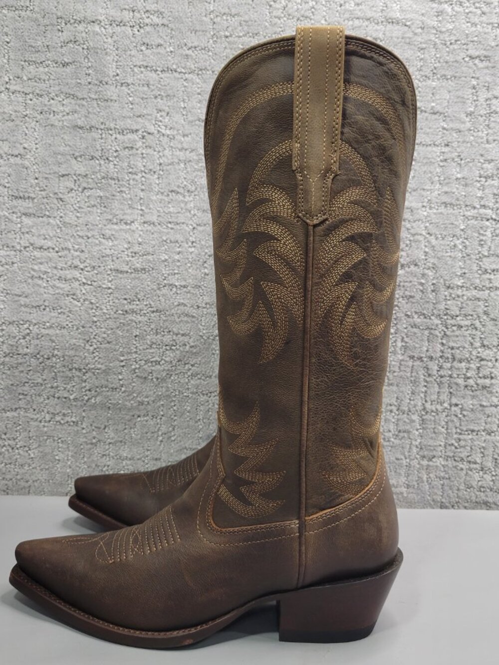 Tecovas The Annie Women's Size US 7B Cafe Goat Leather Cowgirl 14" Boots - Picture 5 of 9
